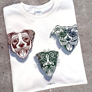 HOLIDAY SALE! "DOG MASKS", Unbleached Cotton T
